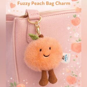 Jellycat Peach AUTHENTIC Amuseables Plush Bag Charm